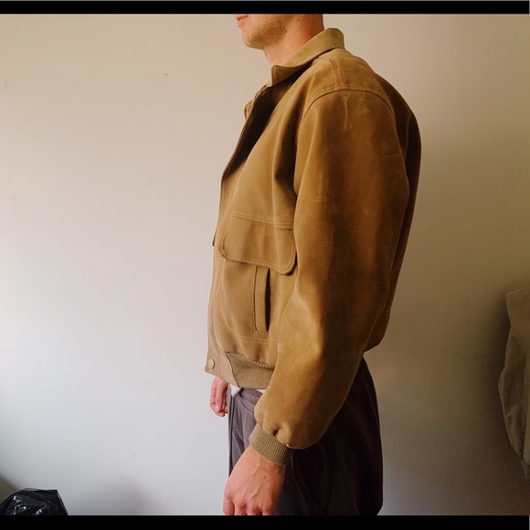 Vintage Italian leather beige jacket size L - Picture 2 of 7